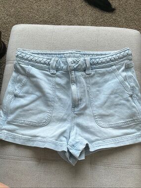 American Eagle Light Blue Women’s Braided-Waist Shorts Size 10